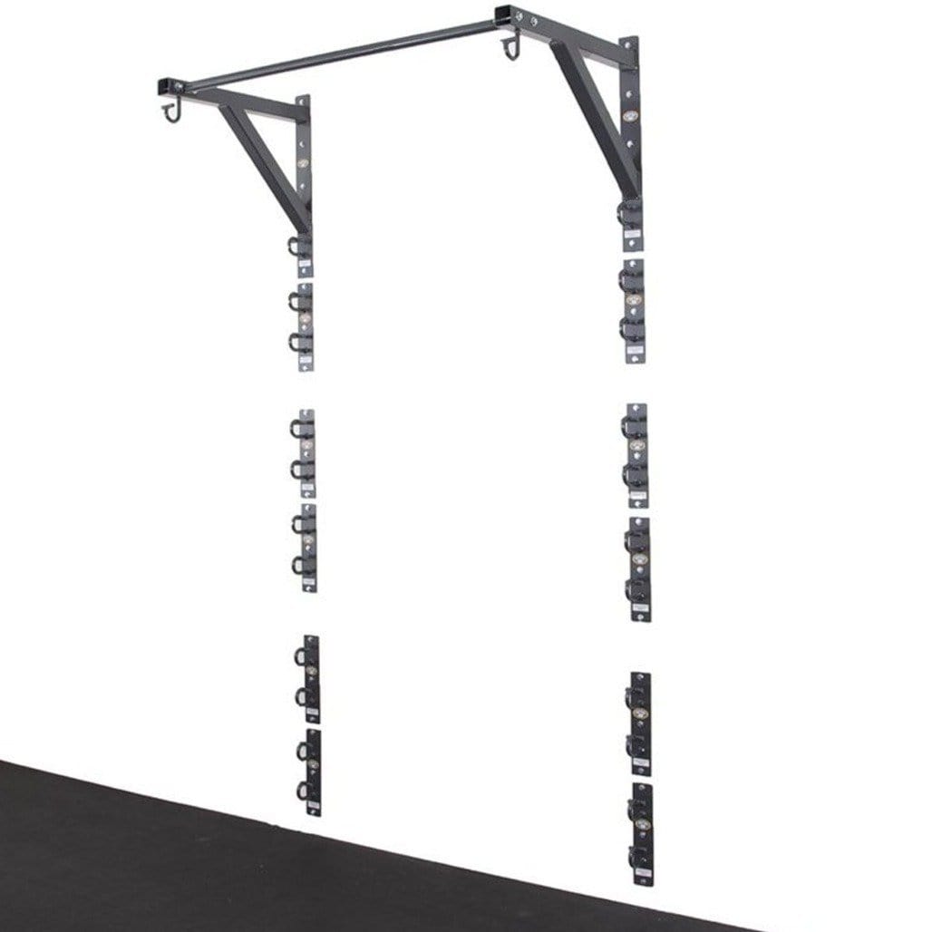Core Energy Fitness Anchor Gym H2 Pull Up Bar Strap Band Hooks 4ft Wall Station - Barbell Flex