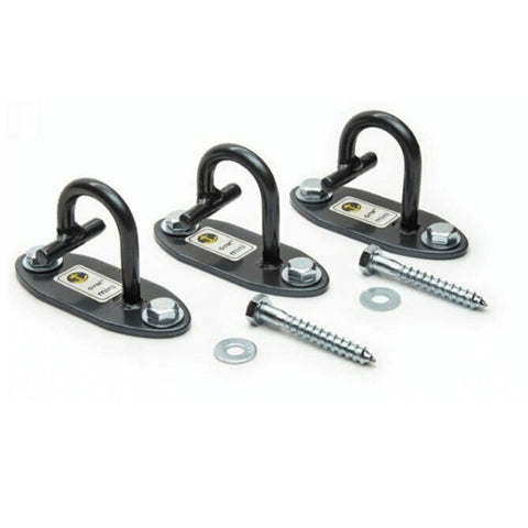Core Energy Fitness Mini H1 Workout Wall Mount Strap Band Hook Set of 3 - Barbell Flex