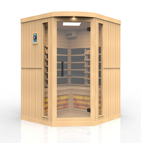 Golden Design GDI-8035-02 3 Person Full Spectrum Sauna with Himalayan Salt Bar - Barbell Flex