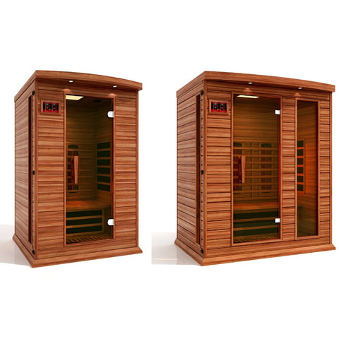 Golden Design Maxxus 2-3 Person Canadian Red Cedar Full Spectrum Infrared Sauna - Barbell Flex