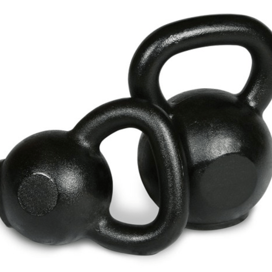 Intek Strength Cast Iron Kettlebell Set Rubber Base Singles and Set - Barbell Flex