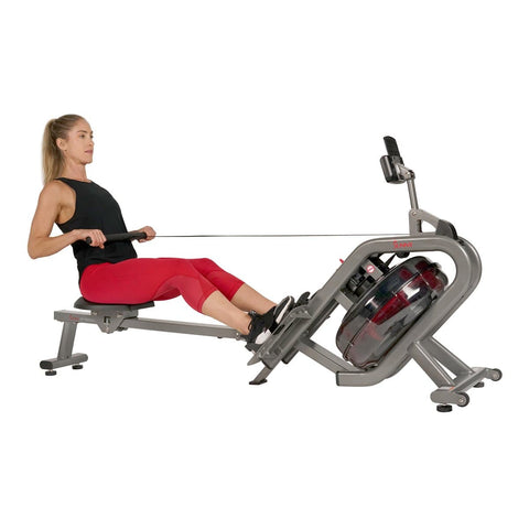 Sunny Health & Fitness Phantom Hydro Water Rowing Machine - Barbell Flex