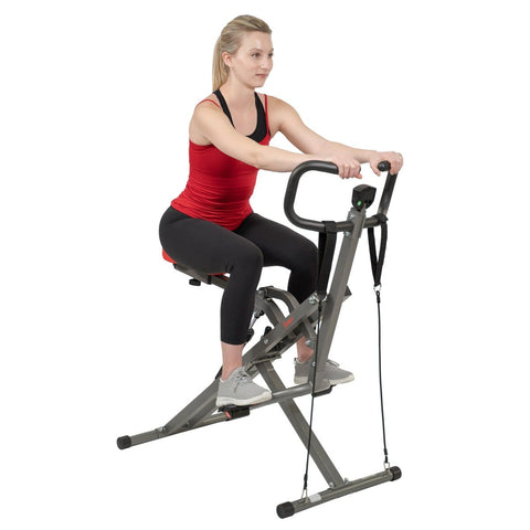 Sunny Health & Fitness Row-N-Ride PRO Squat Assist Trainer - Barbell Flex