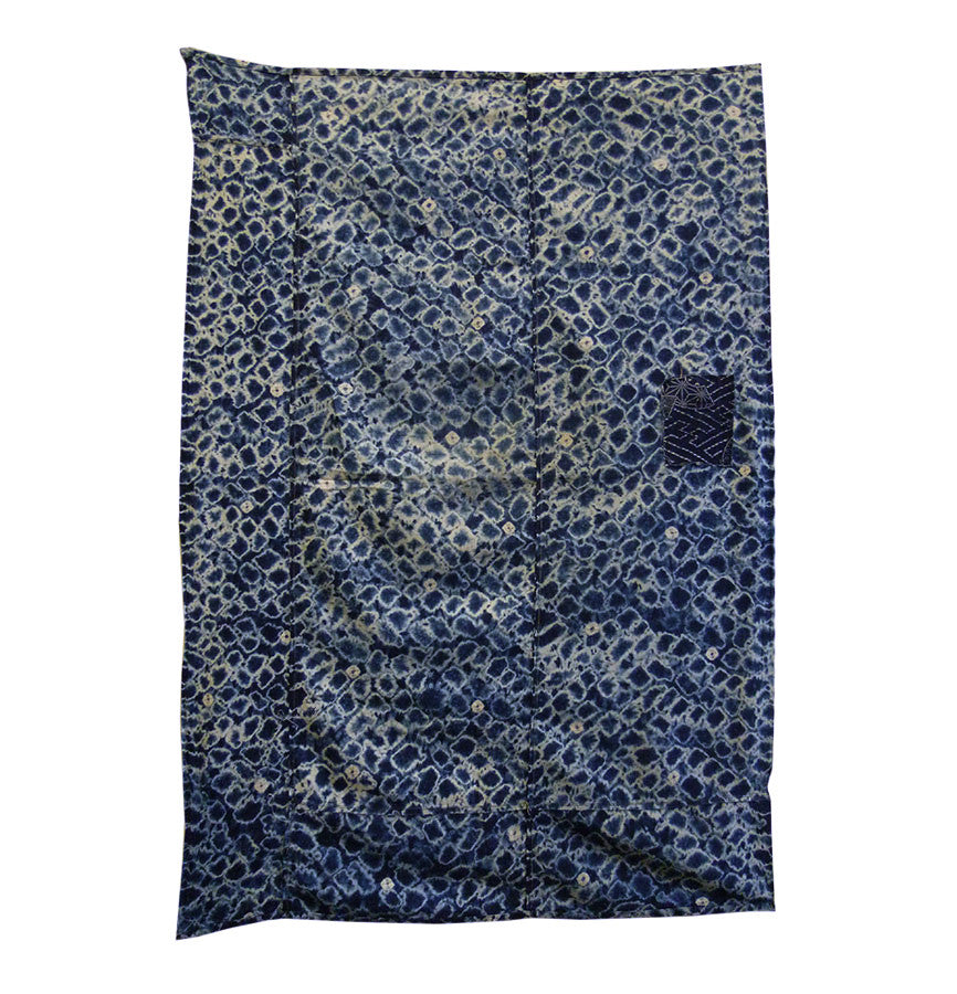 Sri | A Large Miura Shibori Cotton Textile: Machine Stitched