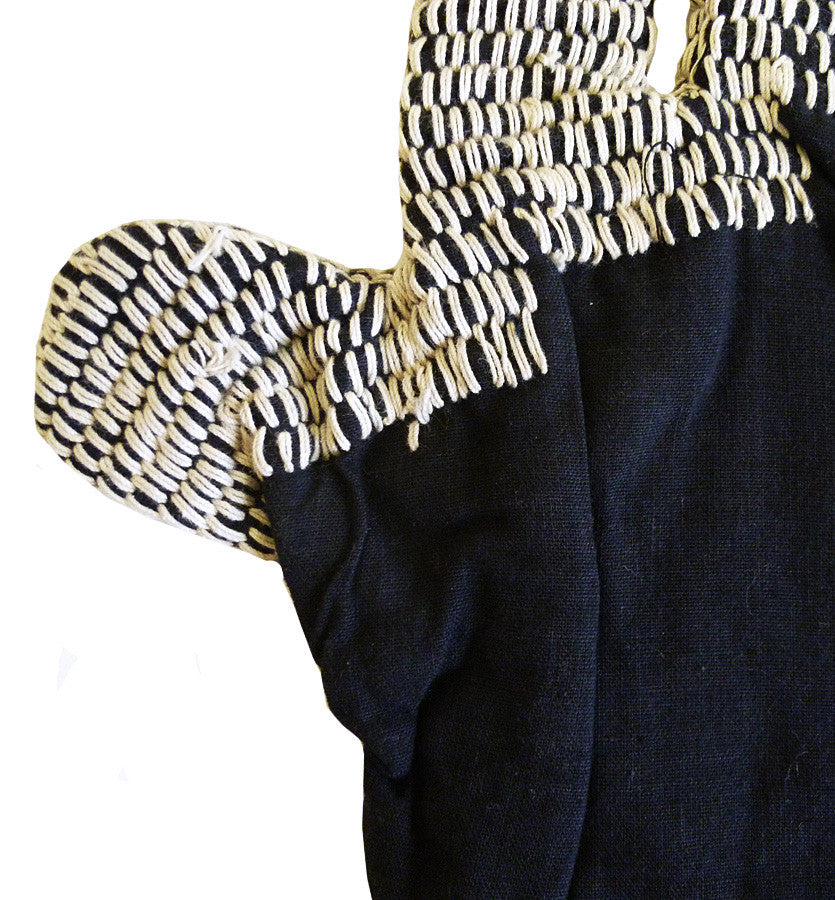 Sri | A Pair of Heavily Sashiko Stitched Work Gloves: Rural Work Gear