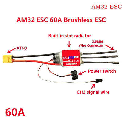 QWinOut AM32 60A 80A 150A 200A Brushless ESC 2-6S BEC 6V/2A 6V/5A For 1/10 1/8 R ...