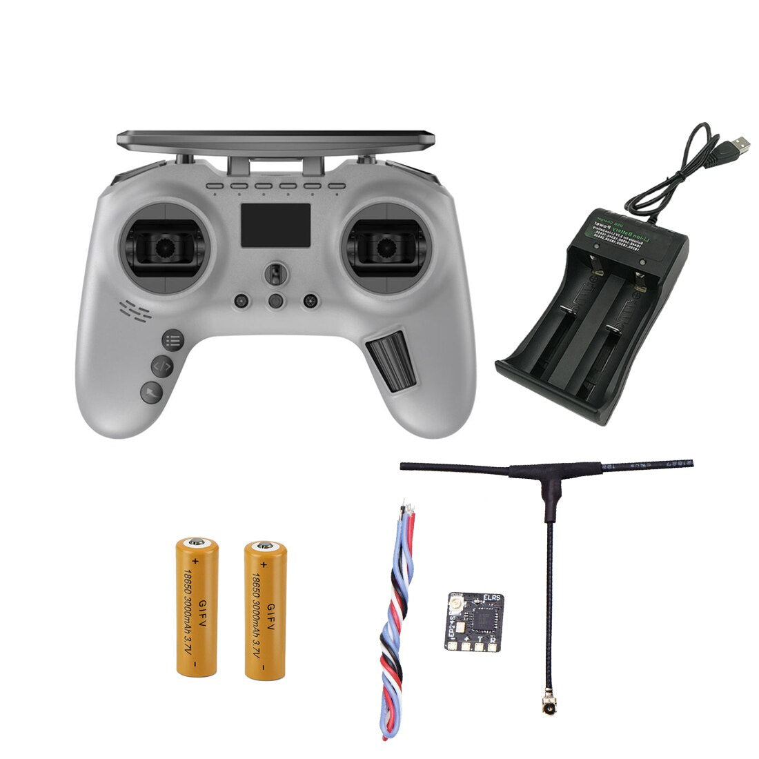 Jumper T-Pro internal ELRS 2.4Ghz 1000mW + EP24S receiver + 2x 18650 Batteries + Charger