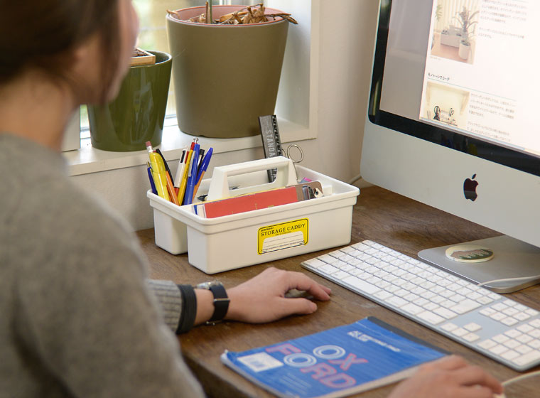 penco storage caddy in large on desktop by hightide