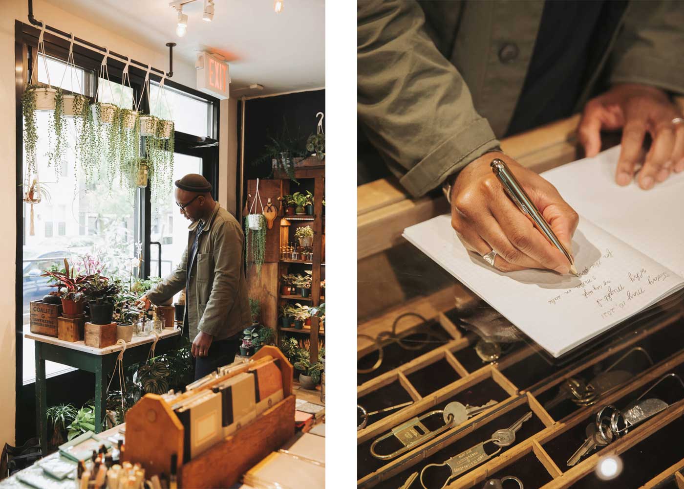 CORNERSHOP HIGHTIDE BROOKLYN NEW YORK interior shared with The Moss and Green window and glass display case