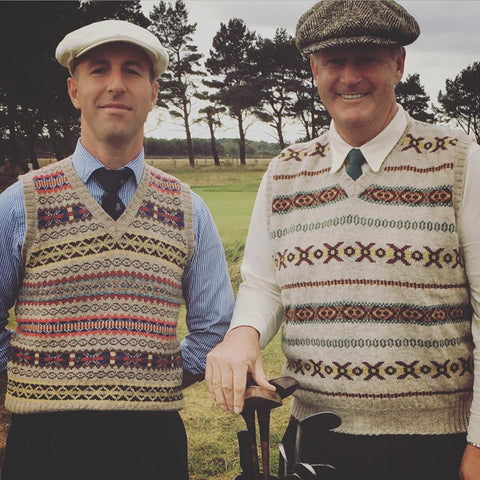 Vintage golfing tournament with clothes