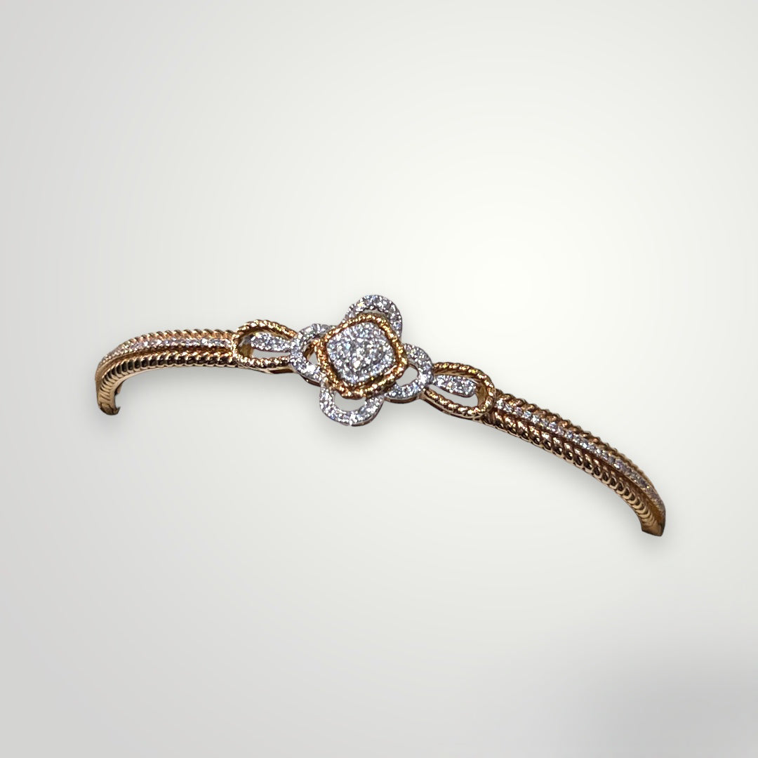 18K Rose Gold & Diamond Bangle