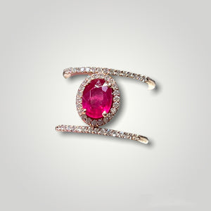 Ruby & Diamond Right Hand Ring - Q&T Jewelry