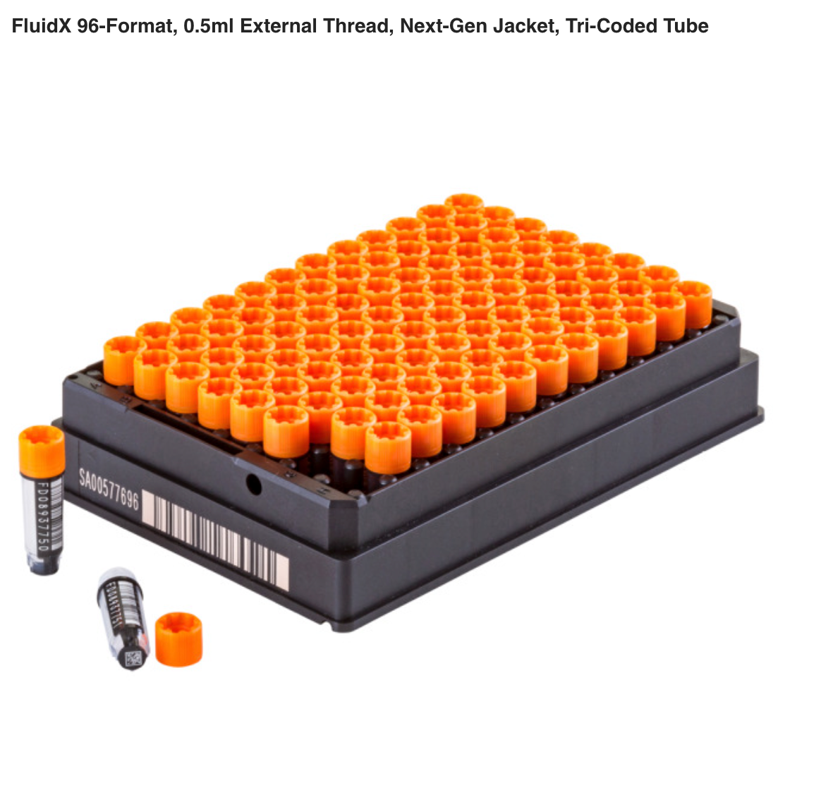 960 Units FluidX 96-format Tri-Coded Tube, 1.0ml External Thread, FluidX 68-1003-11