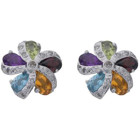 diamond flower earrings