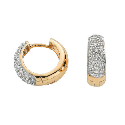 huggie hoop earrings with diamonds