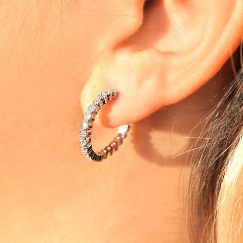 diamante hoop earrings 