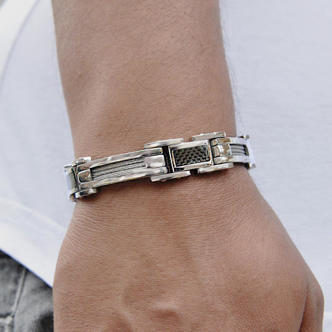 mens stainless steel bracelet heavy