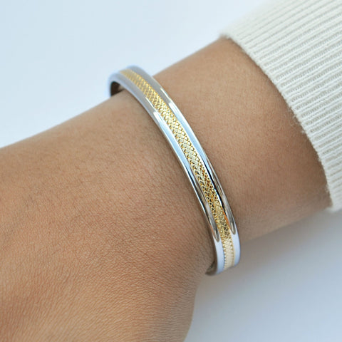 sterling silver copper Hazel ladies cuff bracelet — Palenque Jewellery