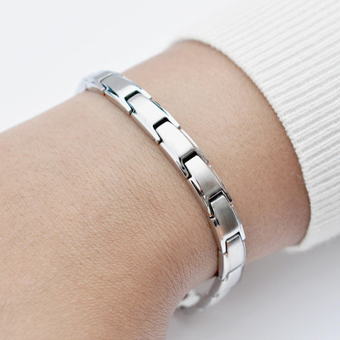 ladies silver magnetic bracelet