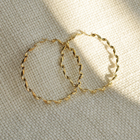 twisted gold hoops 
