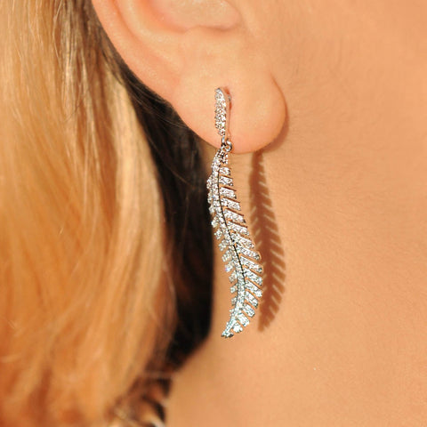 diamante drop earrings