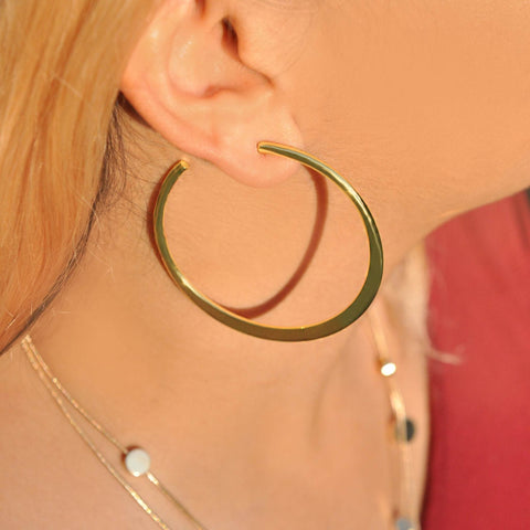 wide gold hoop earrings