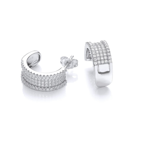 diamante huggie hoop earrings