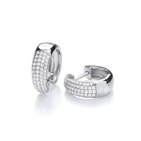 silver diamante hoop earrings