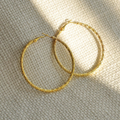 textured gold hoop earrings
