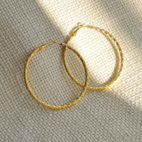 textured gold hoop earrings 