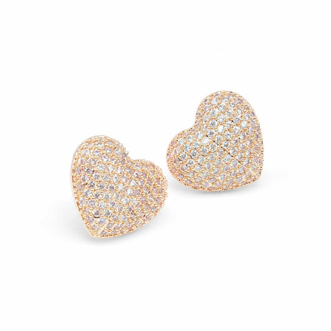 rose gold heart earrings 