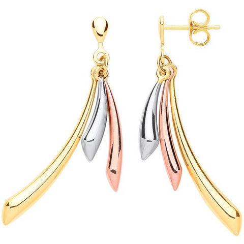 dangle rose gold earrings