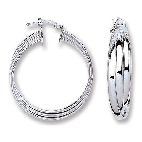 sterling silver chunky hoop earrings