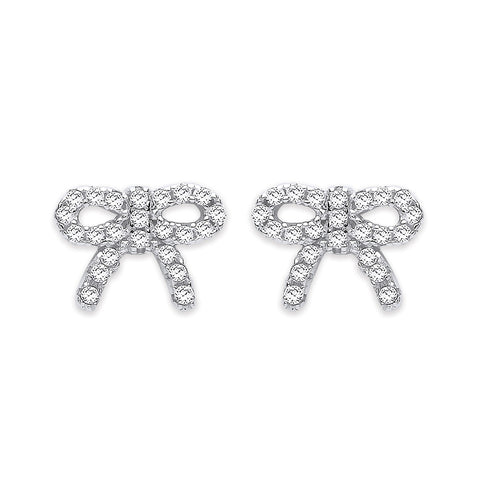 Sterling Silver 3mm Claw Set Cubic Zirconia Stud Earrings in White | Pascoes