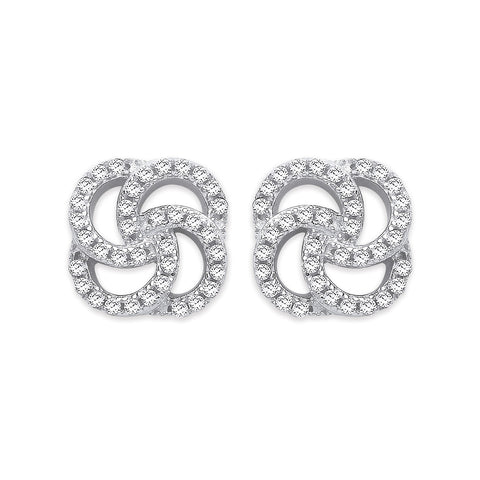 silver diamante stud earrings