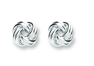 silver knot earrings