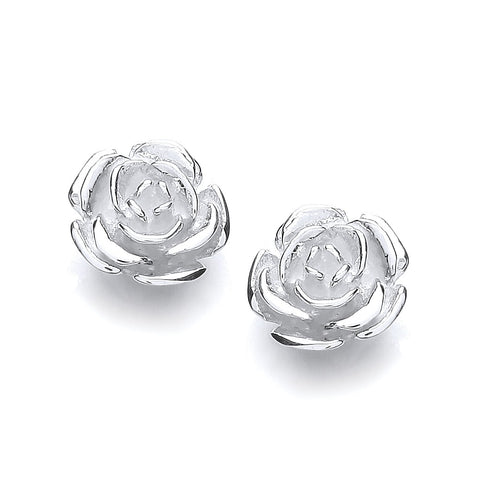 silver flower earrings