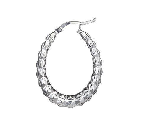 silver oval hoop earrings