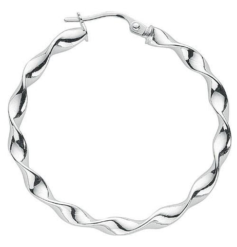 silver hoops medium