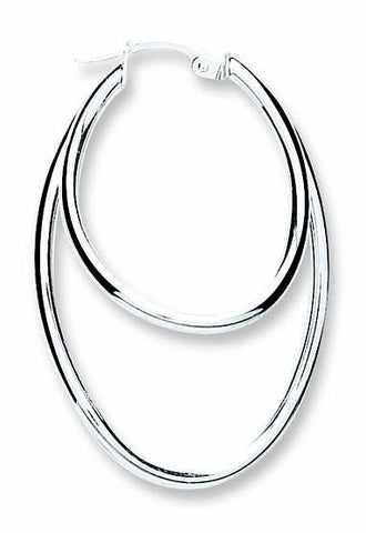 sterling silver oval hoop earrings