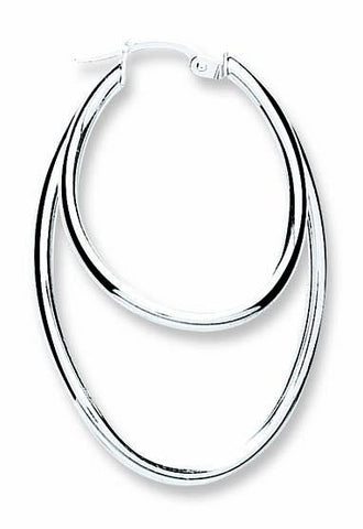 silver double hoop earrings