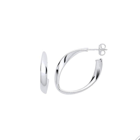 sterling silver oval hoop earrings