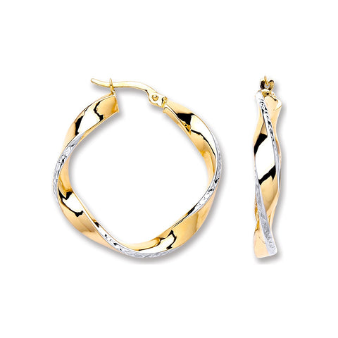 gold twist hoop earrings