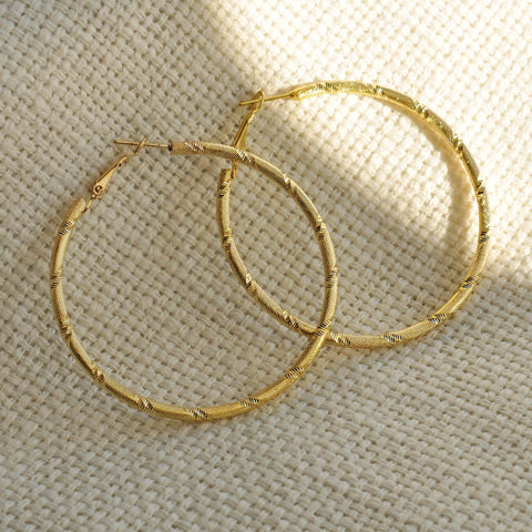textured gold hoop earrings 