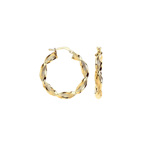 gold textured hoops