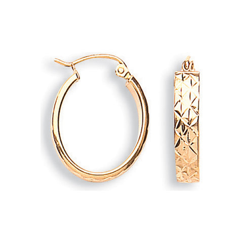 textured gold oval hoops