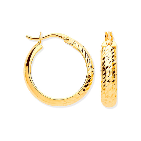 gold hammered hoops
