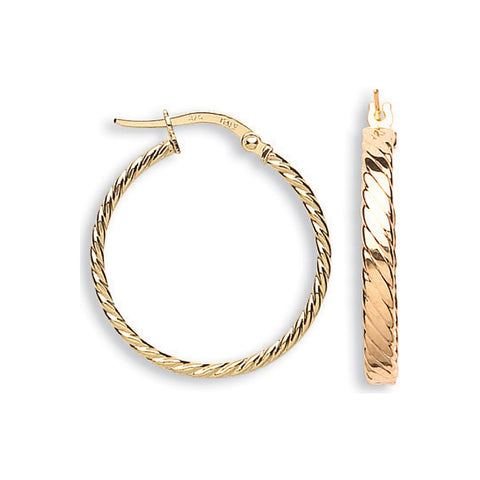 gold twist hoop earrings