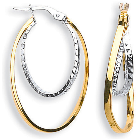 gold and white gold hoop earrings