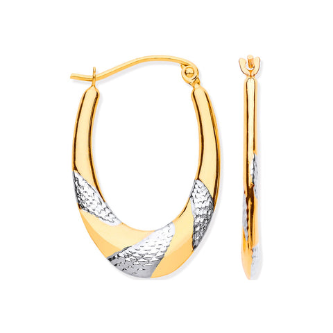 gold and white gold hoop earrings